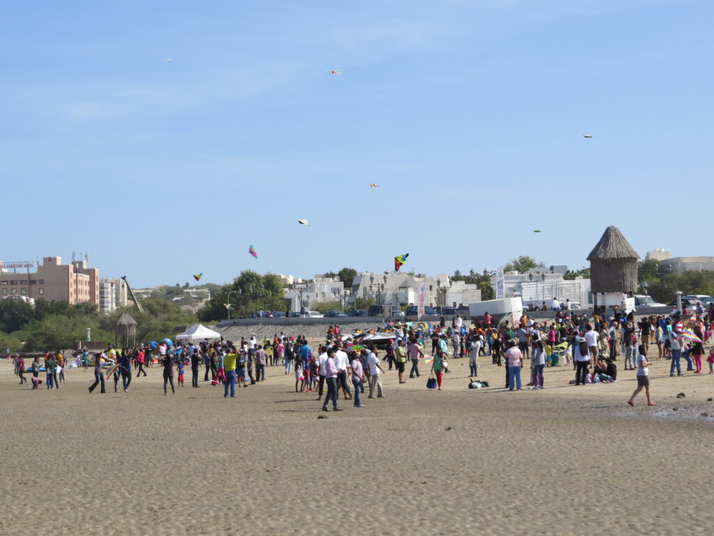 Kite flying at Qurum Beach, Muscat, Oman